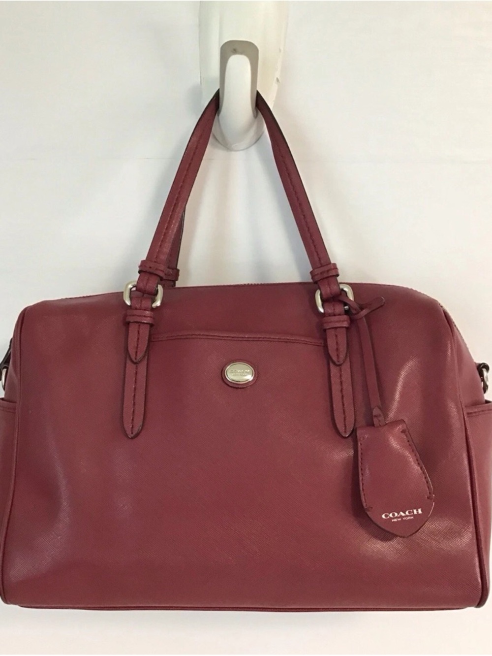 Coach Peyton Leather Nancy Satchel Purse Dusty Rose